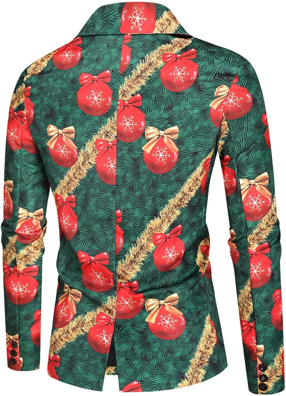 Mens Ugly Christmas Blazer Coats Lapel Party Jacket Xmas Tuxedo Jacket for Prom Wedding