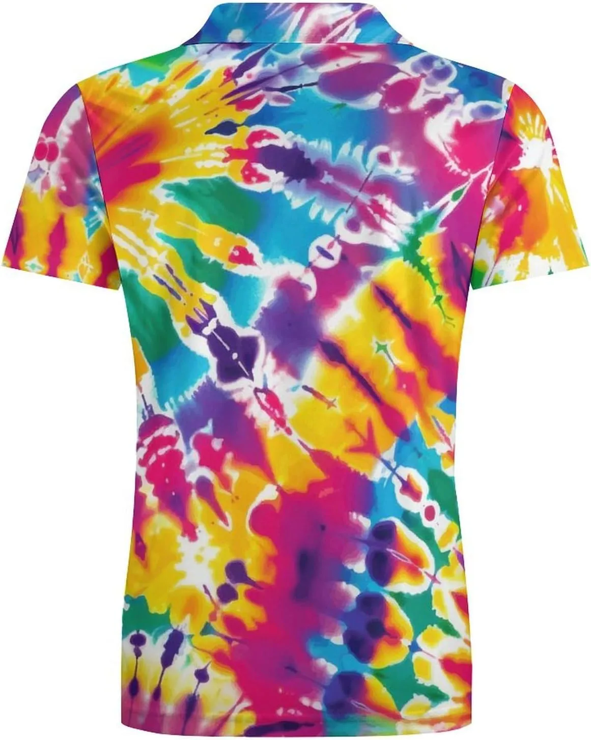 Men's Watercolor Tie Dye Polo Shirts Short Sleeve Cool Golf Shirt Quick-Dry Activewear Polos
