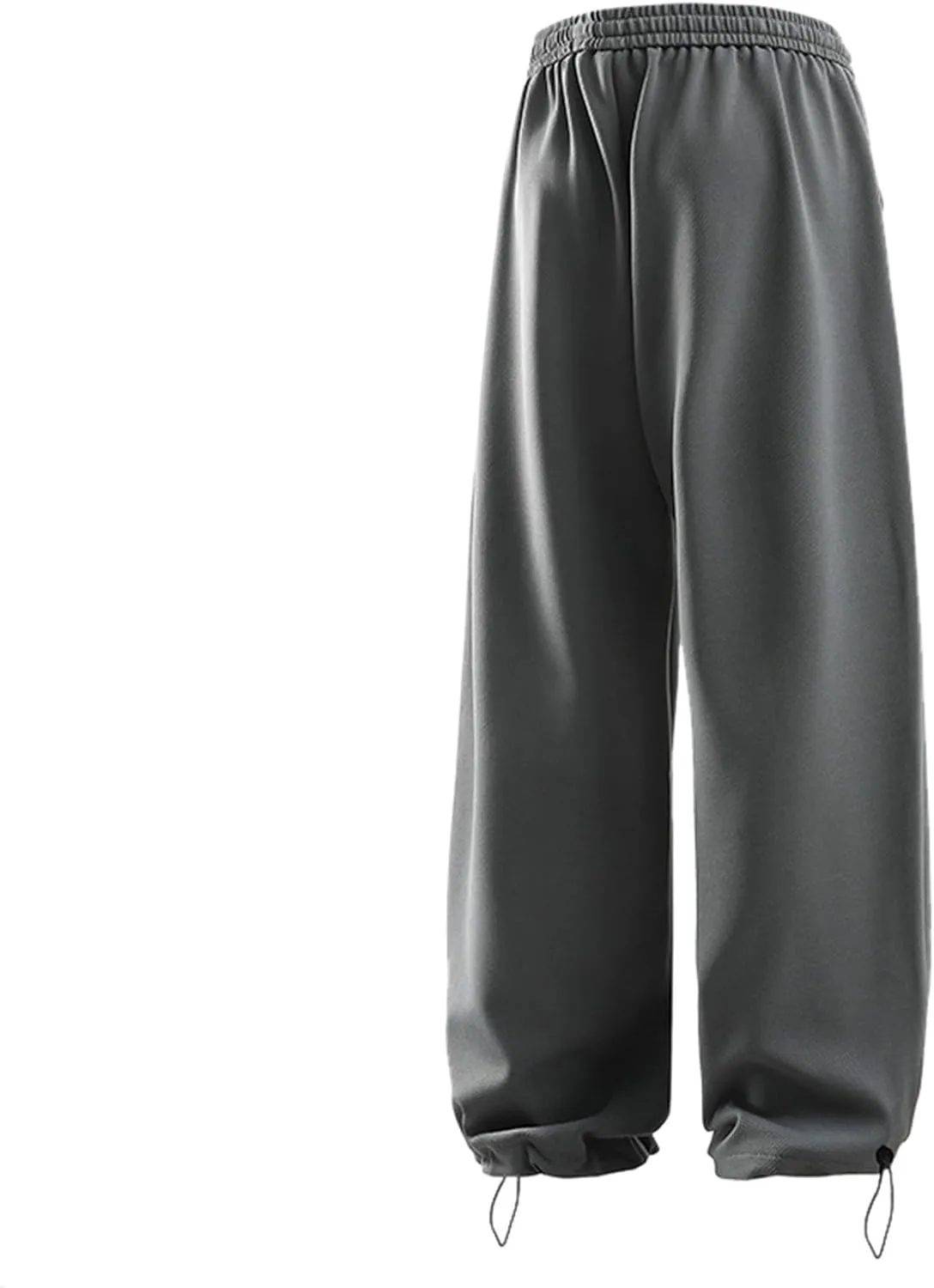 Mens Wide Leg Sweatpants Relaxed Fit Elastic Waist Drawstring Joggers Solid Straight Casual Hip Hop Pants Streetwear Trousers
