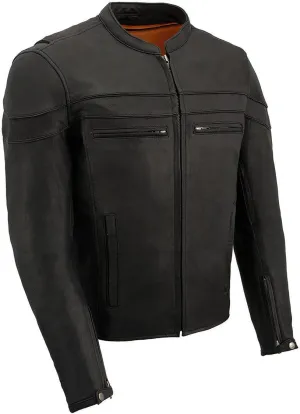 Milwaukee Leather Men's Premium Leather Vented Motorcycle Scooter Jacket w/Removable Liner | MLMXX - 2X-Large