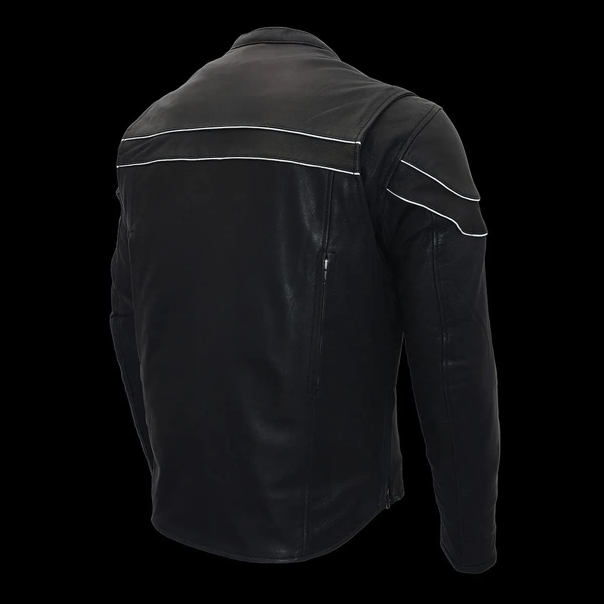 Milwaukee Leather Men's Premium Leather Vented Motorcycle Scooter Jacket w/Removable Liner | MLMXX - 2X-Large