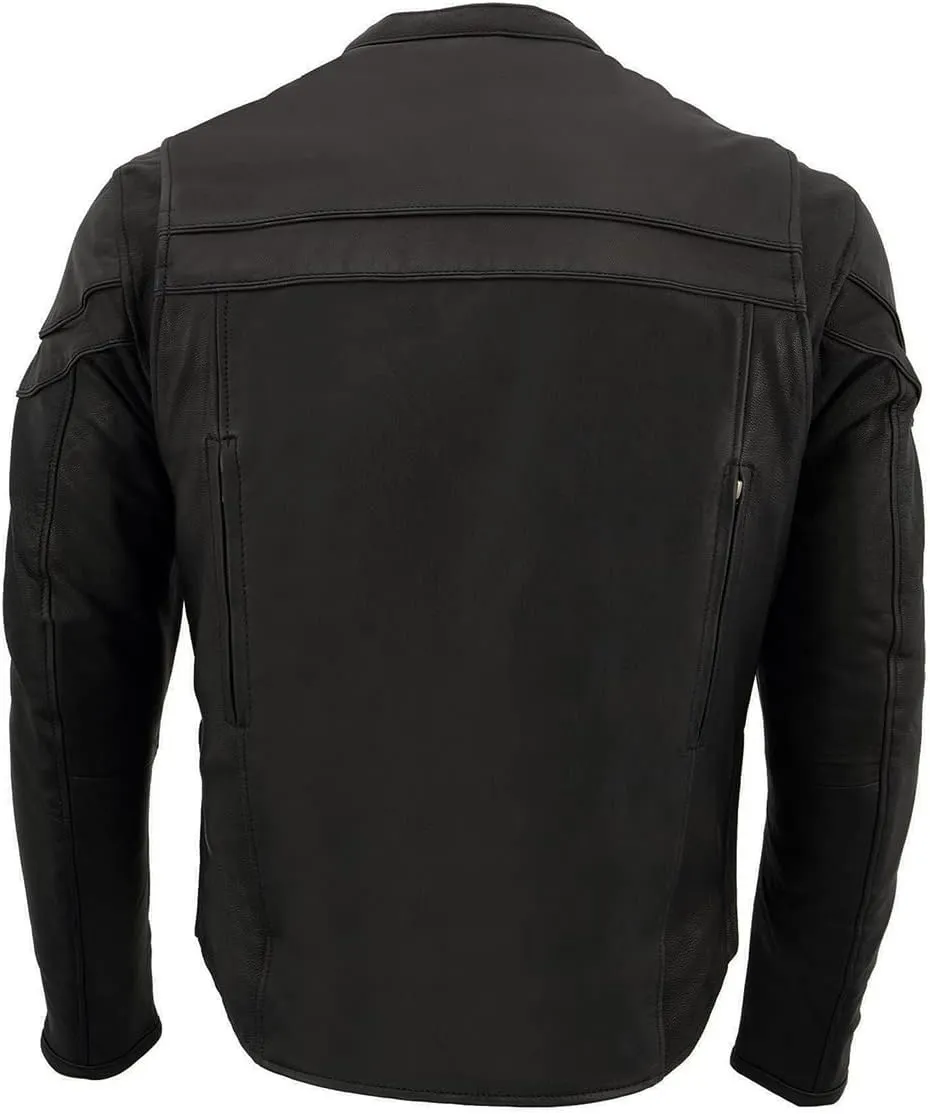 Milwaukee Leather Men's Premium Leather Vented Motorcycle Scooter Jacket w/Removable Liner | MLMXX - 2X-Large