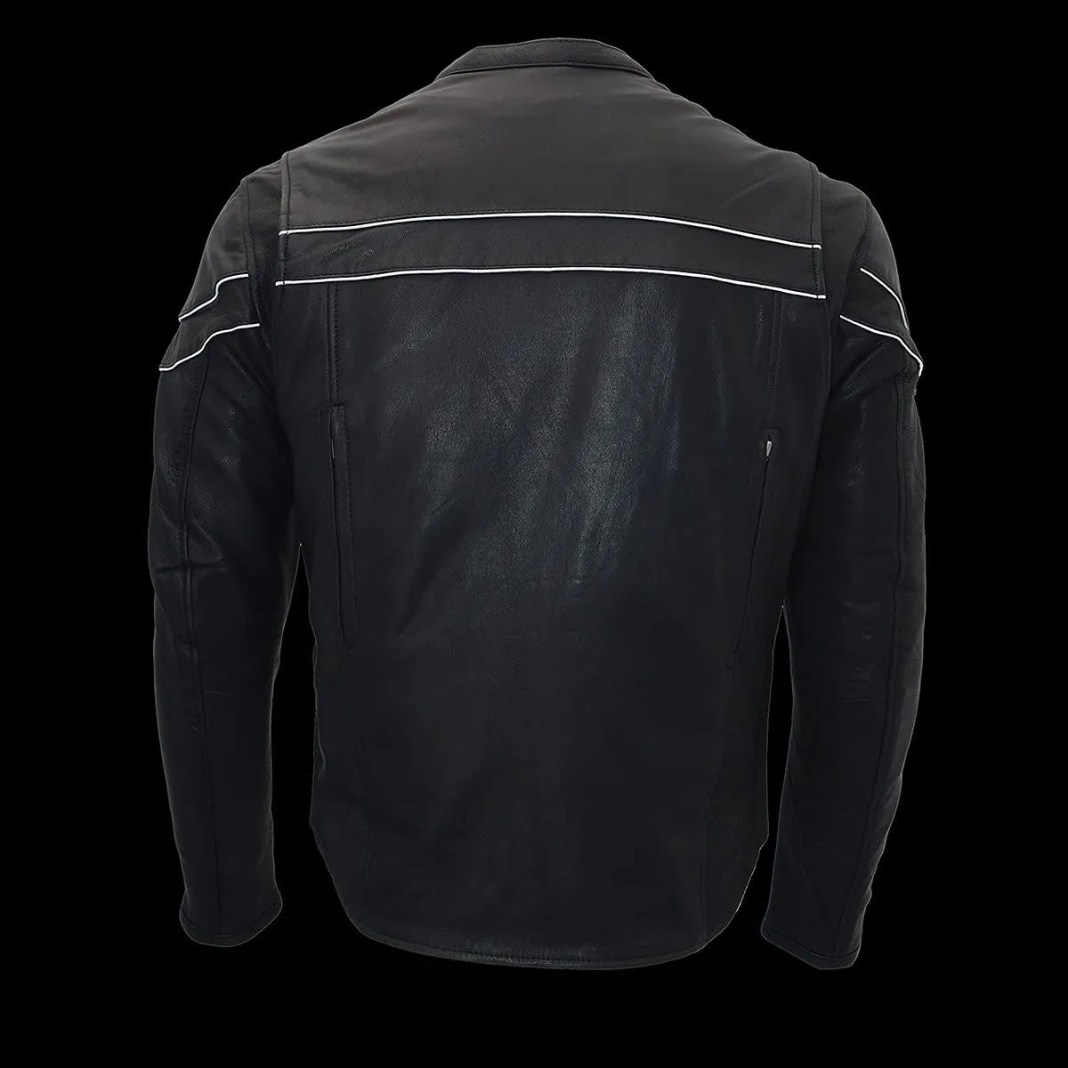 Milwaukee Leather Men's Premium Leather Vented Motorcycle Scooter Jacket w/Removable Liner | MLMXX - 2X-Large