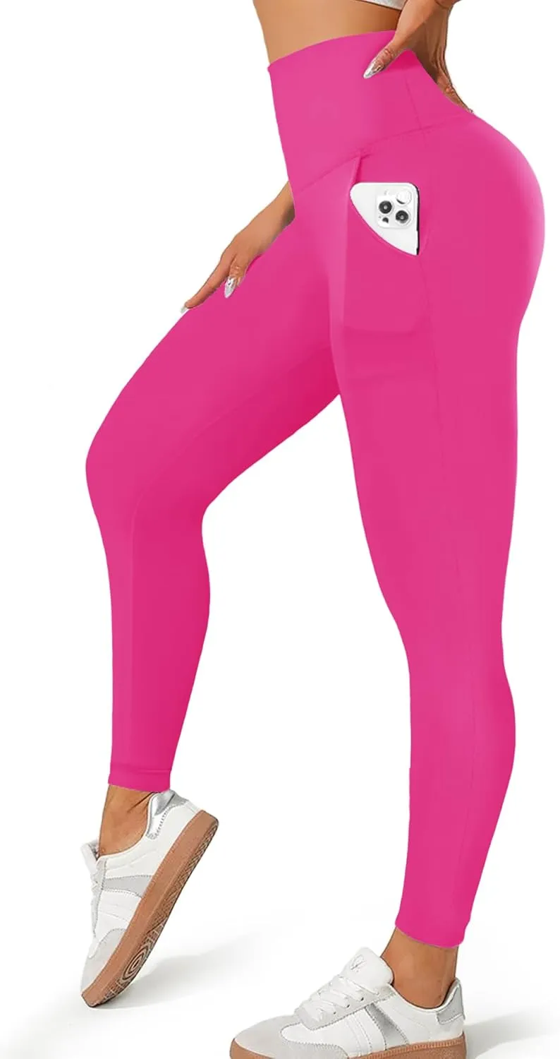 MOREFEEL Leggings with Pockets for Women, High Waisted Tummy Control Workout Hip Lift Yoga Pants Activewear