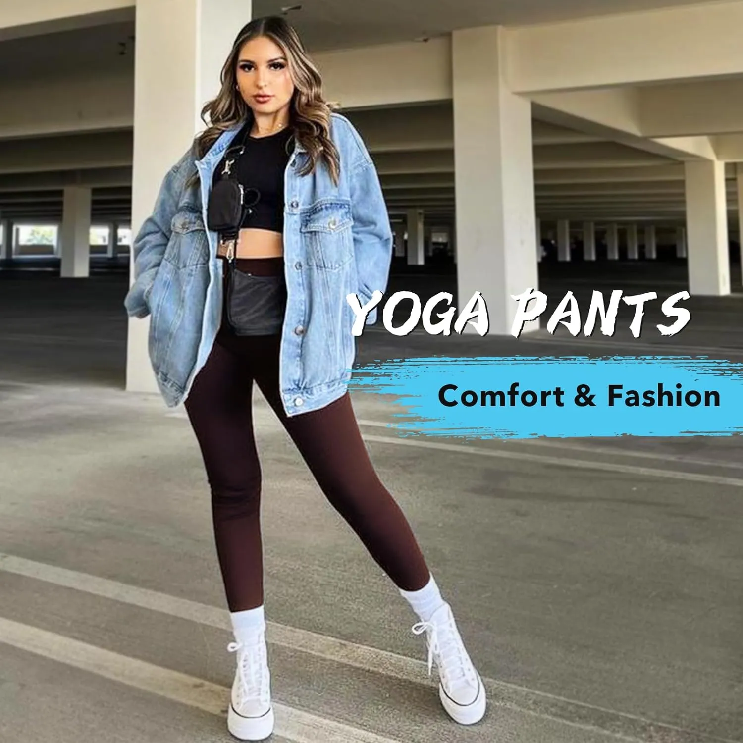 MOREFEEL Leggings with Pockets for Women, High Waisted Tummy Control Workout Hip Lift Yoga Pants Activewear