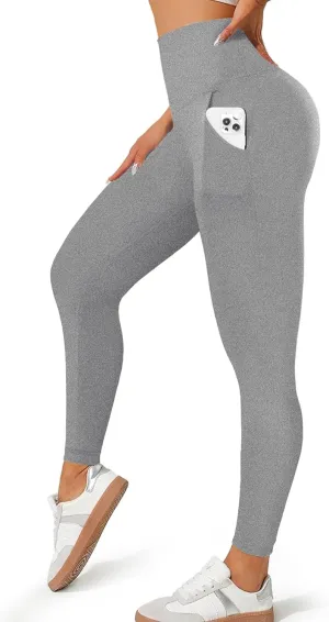 MOREFEEL Leggings with Pockets for Women, High Waisted Tummy Control Workout Hip Lift Yoga Pants Activewear
