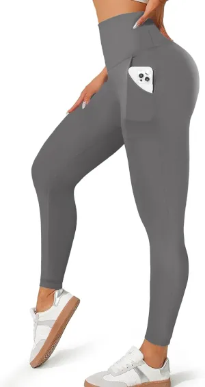 MOREFEEL Leggings with Pockets for Women, High Waisted Tummy Control Workout Hip Lift Yoga Pants Activewear