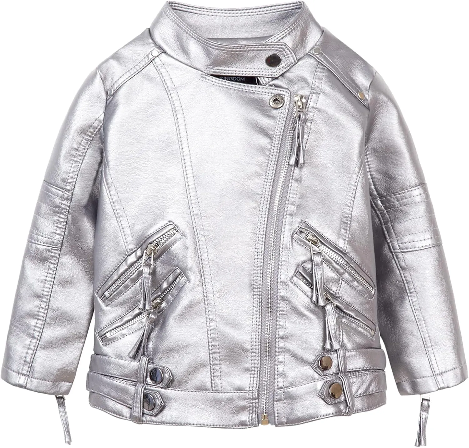 Mud Kingdom Little Boys Girls Motorcycle Jacket Collared Faux Leather