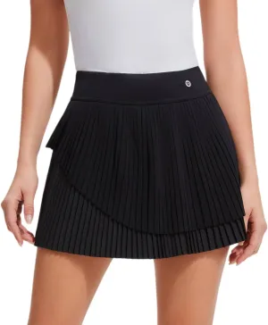 Mudere Pleated Tennis Skirts for Women Golf Athletic Activewear Skorts Summer Workout Running Skorts with Pockets