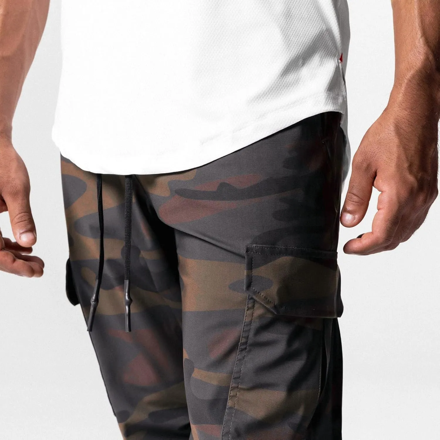 Muscularfit Men's Pants Slim Fit Drawstring Solid Multi Pockets Cargo Pants for Men Fashion Outdoor Casual Jogger Sweatpants