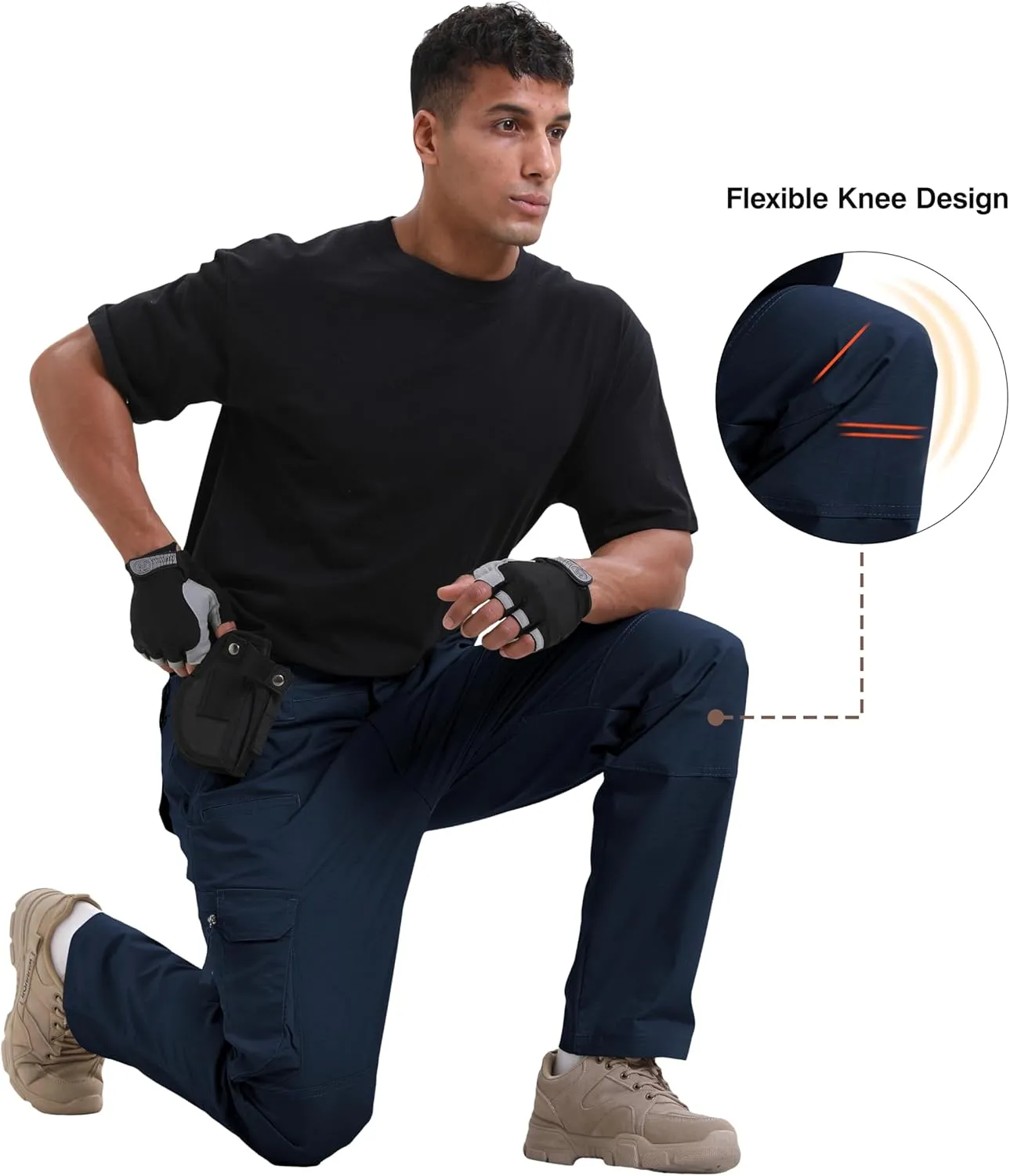 NATUVENIX Ripstop Men's Tactical PantsStretch Cargo Work Pants for Men Water Resistant Hiking Military Pants Relaxed Fit