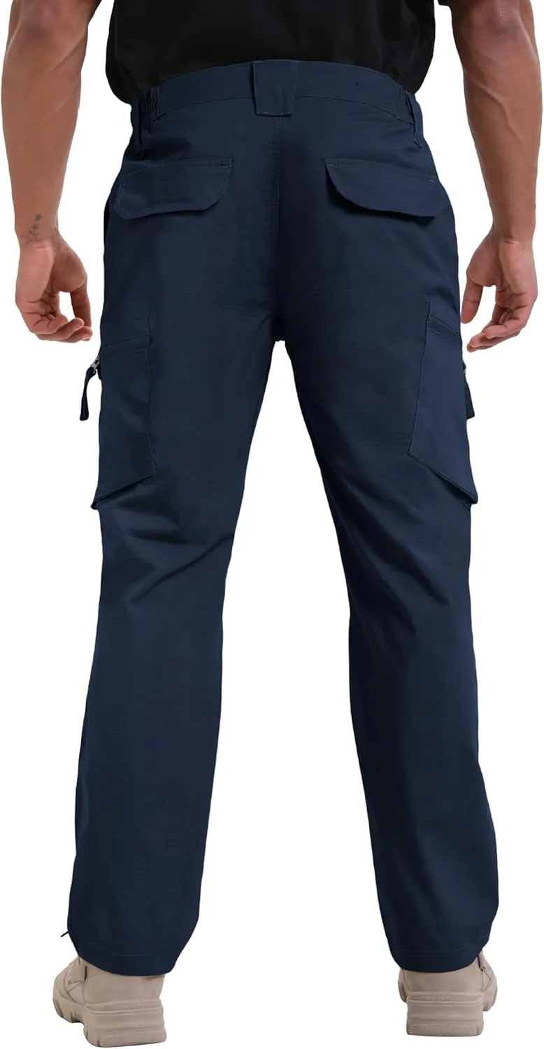 NATUVENIX Ripstop Men's Tactical PantsStretch Cargo Work Pants for Men Water Resistant Hiking Military Pants Relaxed Fit
