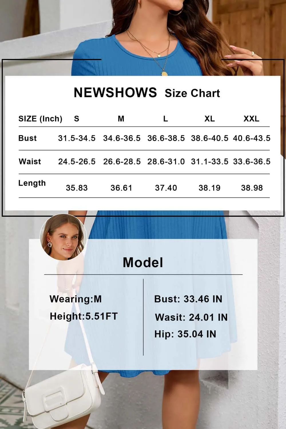 Newshows Womens 2025 Summer Dresses Short Sleeve Ribbed Knit A-Line Swing Beach Vacation Outfits Casual Sundress with Pockets