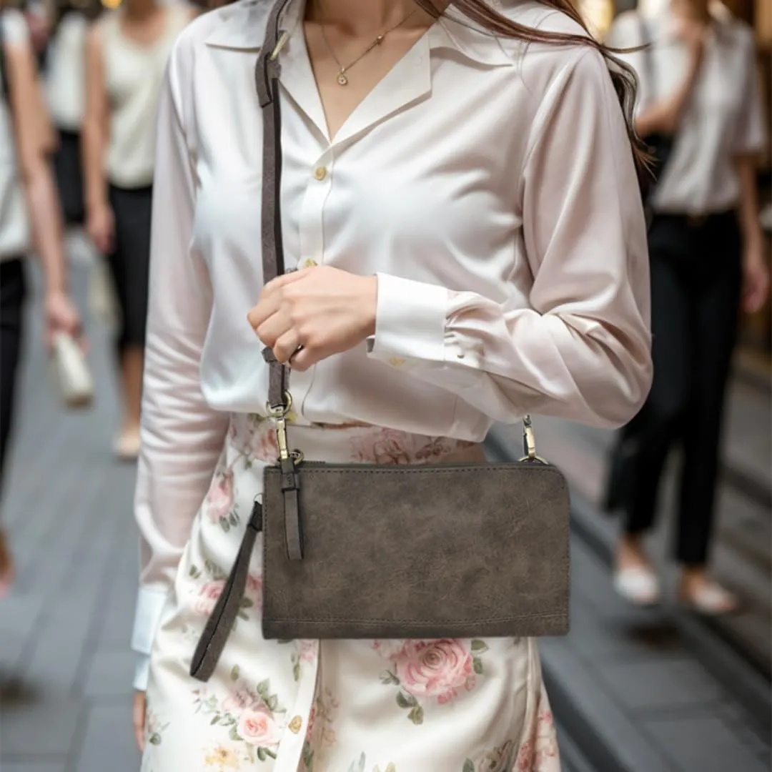 NGIL Faux Leather Crossbody Bag Wristlet Clutch, Shoulder Bag for Women, Wristlet Clutch Purse, Crossbody Bag for Women