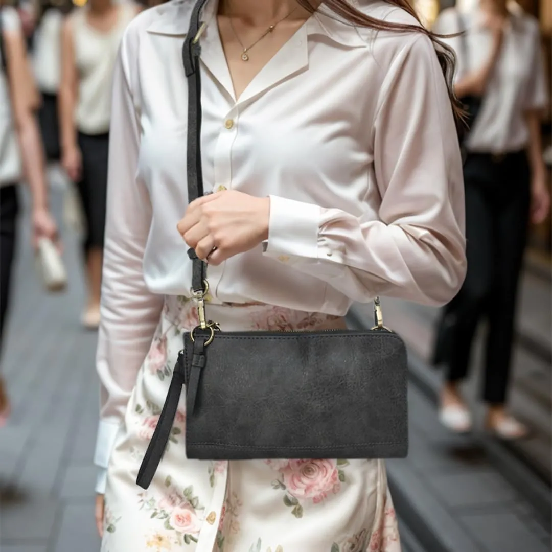 NGIL Faux Leather Crossbody Bag Wristlet Clutch, Shoulder Bag for Women, Wristlet Clutch Purse, Crossbody Bag for Women
