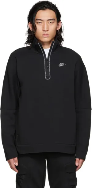 Nike Men's Solid Black Sportswear Half-Zip Sweatshirt Activewear (as1, alpha, 2x, regular, regular, XXL)