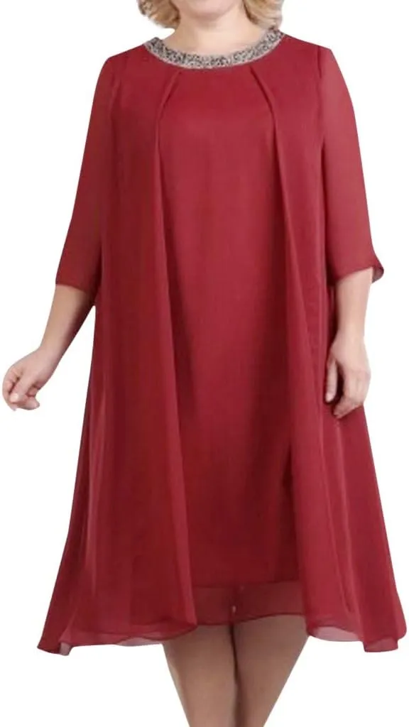 NREALY Vestido Womens Plus Size Sequin Short Midi Dress Ladies Cocktail Evening Party Dress