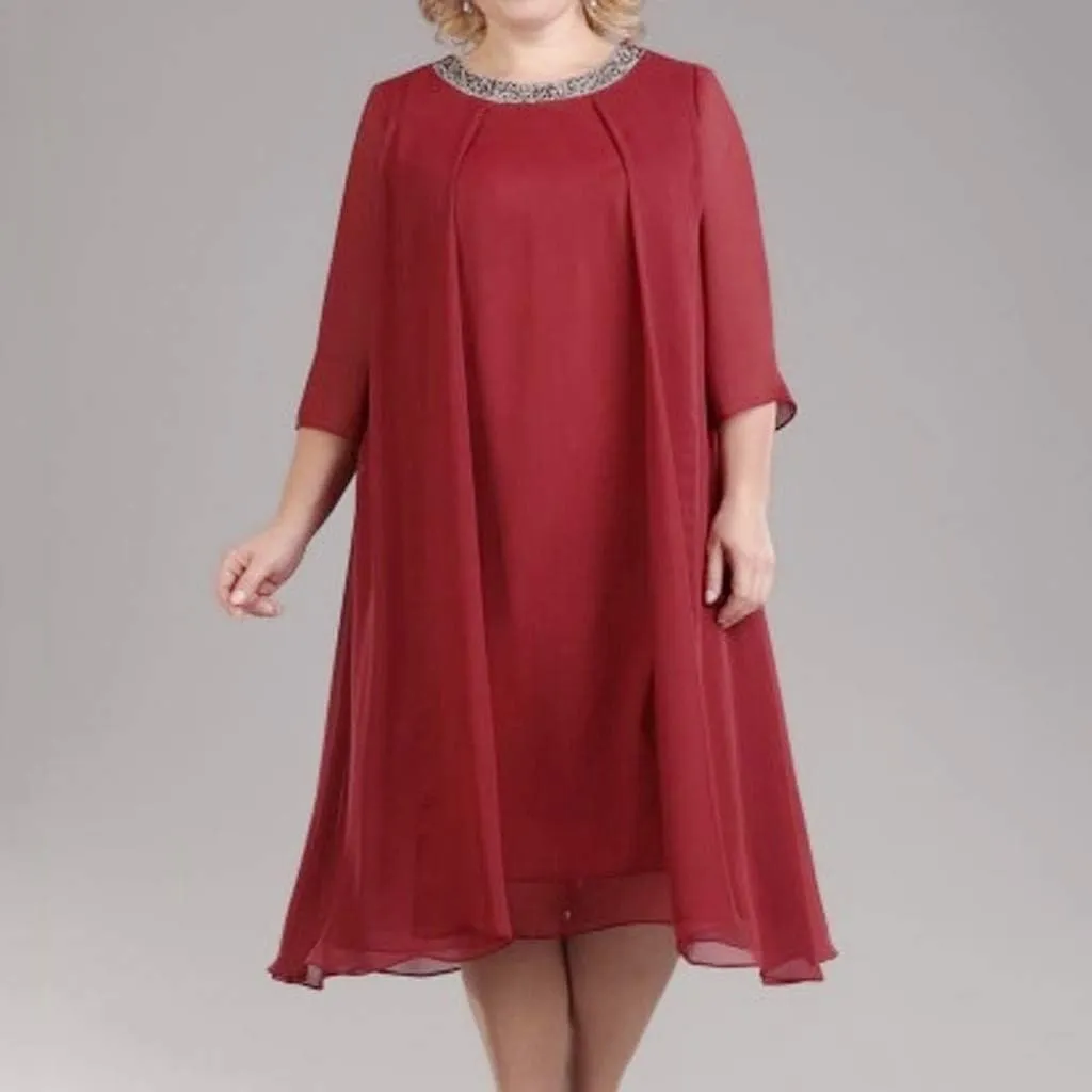 NREALY Vestido Womens Plus Size Sequin Short Midi Dress Ladies Cocktail Evening Party Dress
