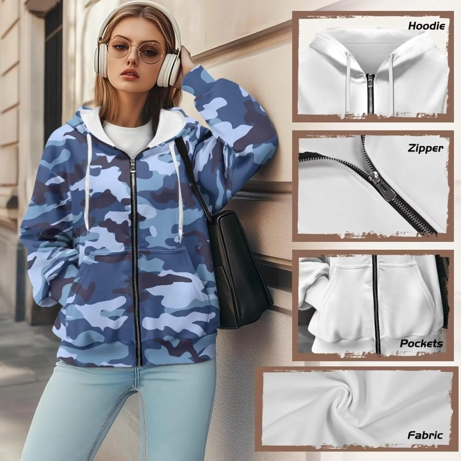Oversized Hoodies Women Hooded Hoodie with Pockets Zipper Sweatshirt Sweater Fall Activewear for Lady Workout