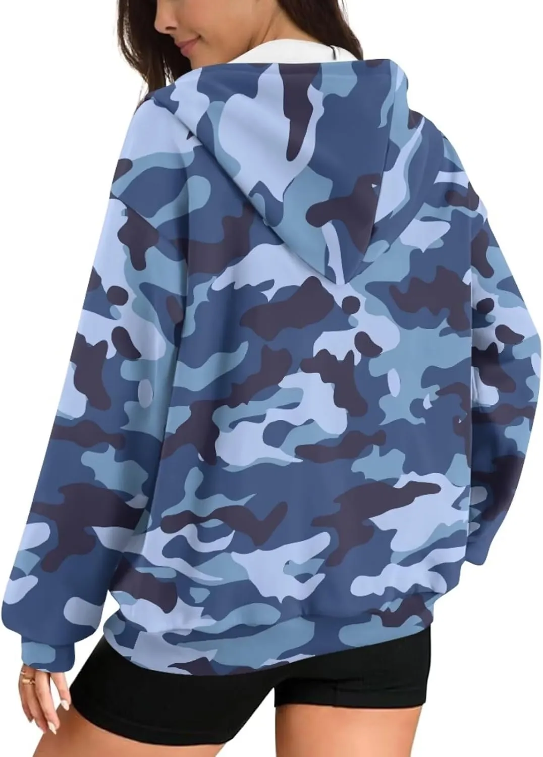Oversized Hoodies Women Hooded Hoodie with Pockets Zipper Sweatshirt Sweater Fall Activewear for Lady Workout