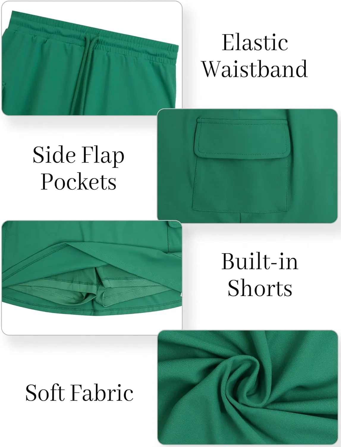 Panegy Women Tennis Skirt with Built-in Shorts Elastic Waist Drawstring Badminton Skirt Activewear Mini Skort