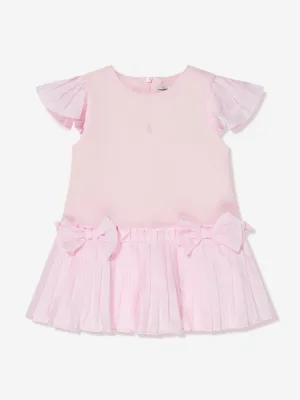 Patachou Girls Pleated Bow Dress in Pink