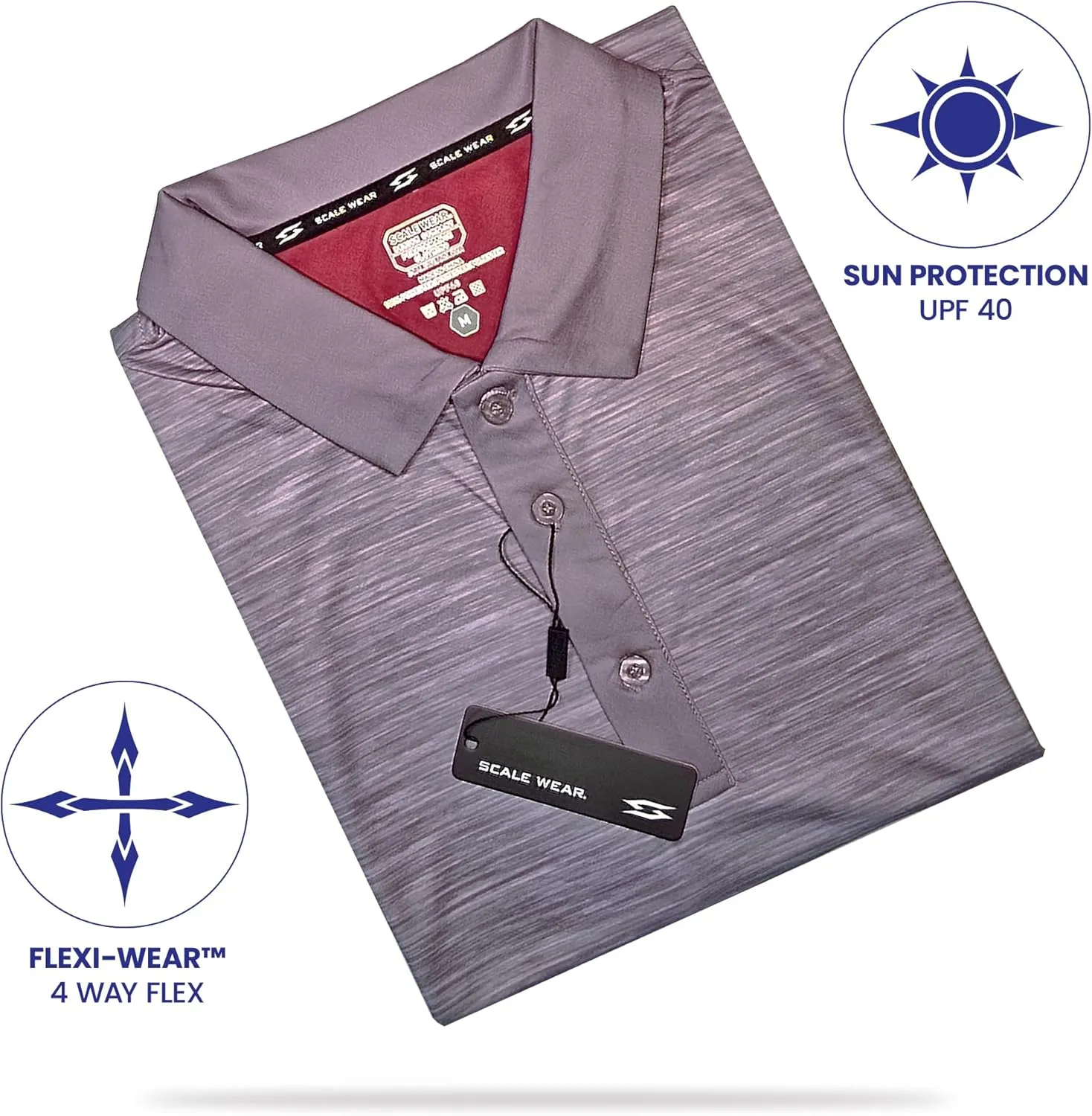 Patriotic USA Golf Polo Shirt  Mens Performance Short Sleeve Moisture Quick Dry Fit Athletic Veteran UPF Stretch Casual Fun