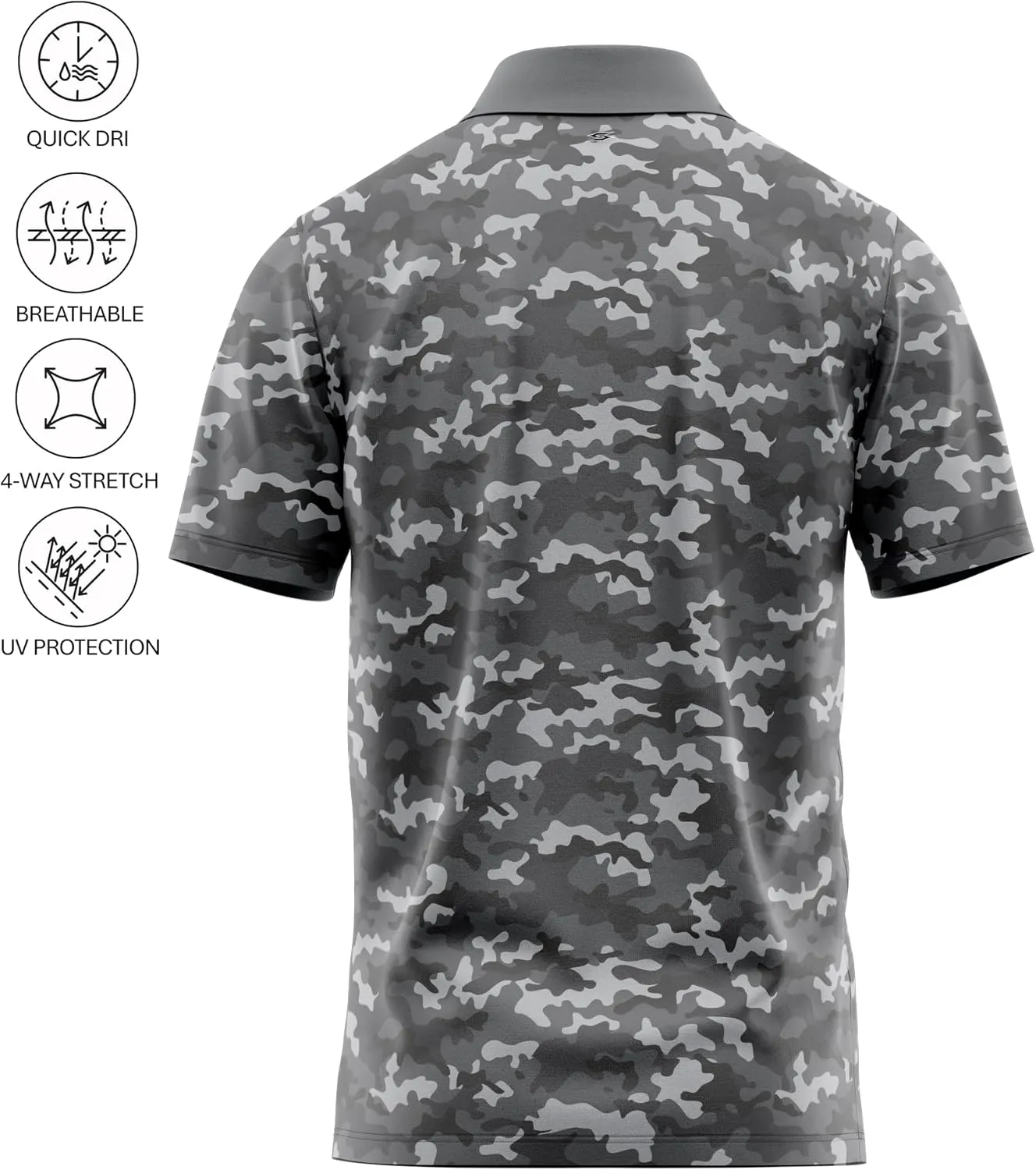 Patriotic USA Golf Polo Shirt  Mens Performance Short Sleeve Moisture Quick Dry Fit Athletic Veteran UPF Stretch Casual Fun