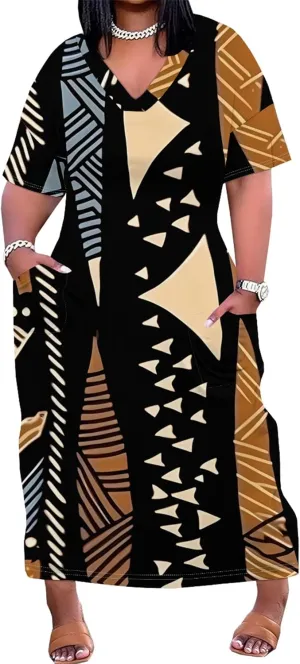 Plus Size Dresses for Women 2024 Summer Casual Short Sleeve T Shirt Maxi Dress with Pockets A Line Beach Vacation Outfits