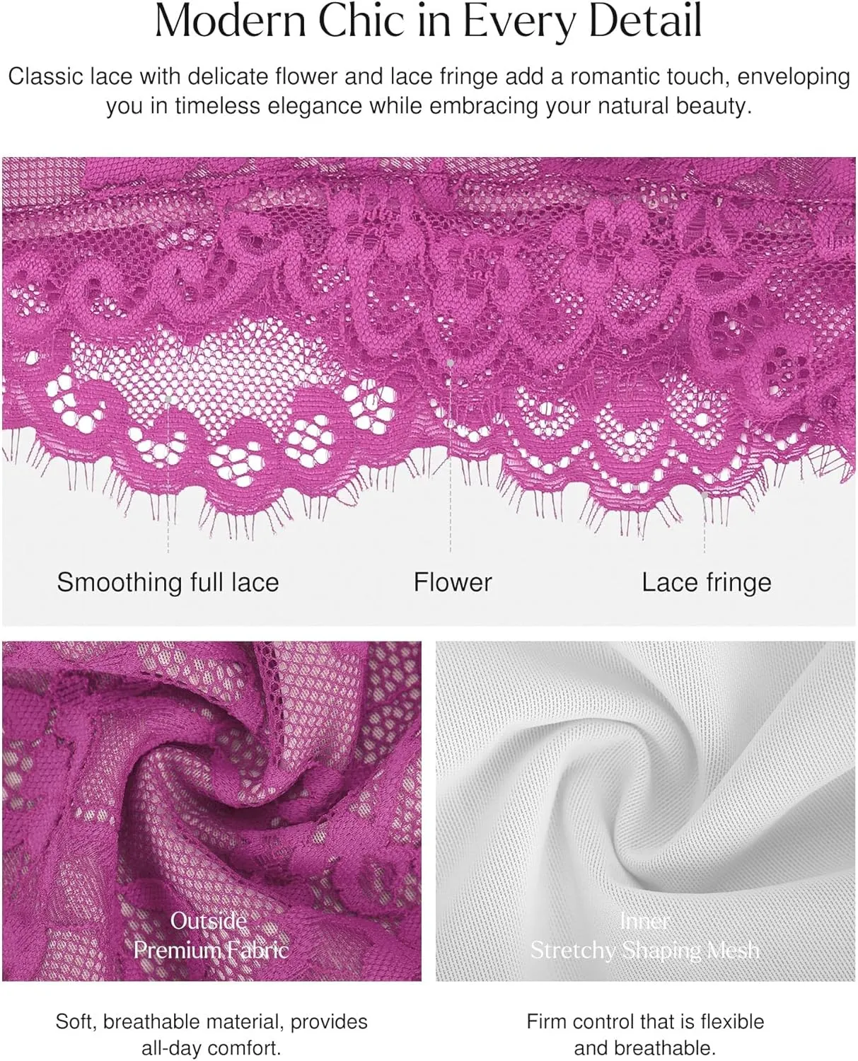 Popilush Shapewear Bodysuit V Neck Tummy Control Backless Lace Tank Tops Sleeveless Thong Bodysuit