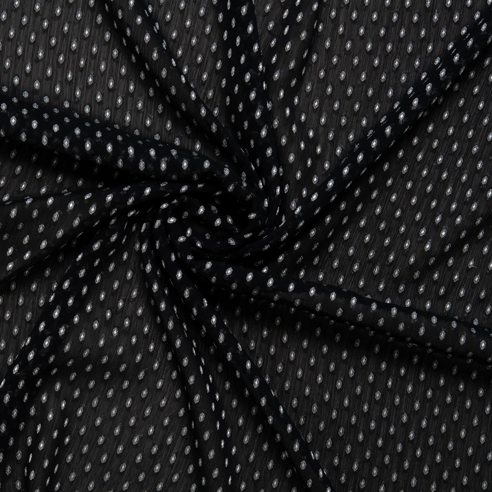 Printed polyester - OLIVIA - Drops - Black