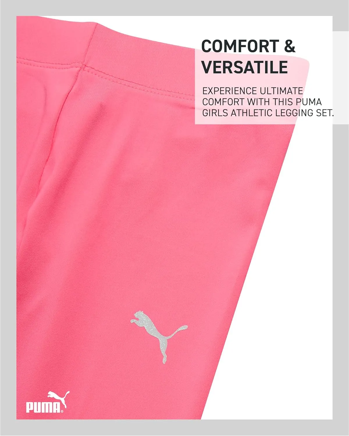 PUMA Toddler Girls' Legging Set - 2 Piece Short Sleeve T-Shirt and Active Performance Leggings for Toddler Girls (18M-5T)