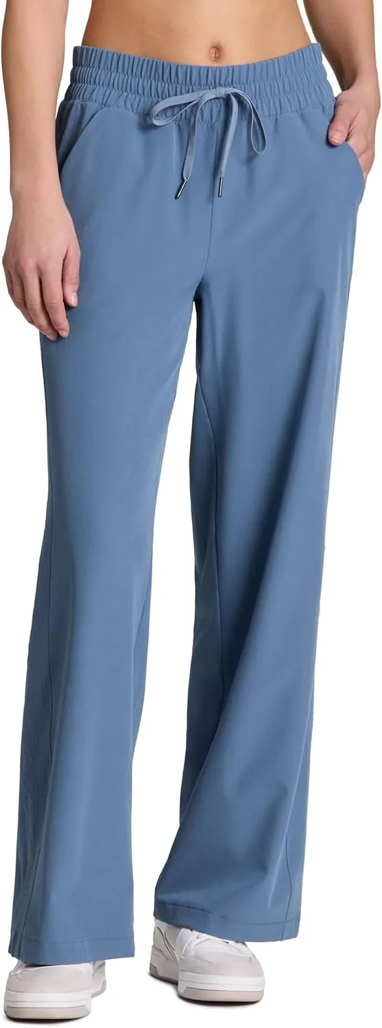 RBX Activewear Wide Leg Pant for Women, Super Lightweight Quick Drying Weekend Pant with Pockets