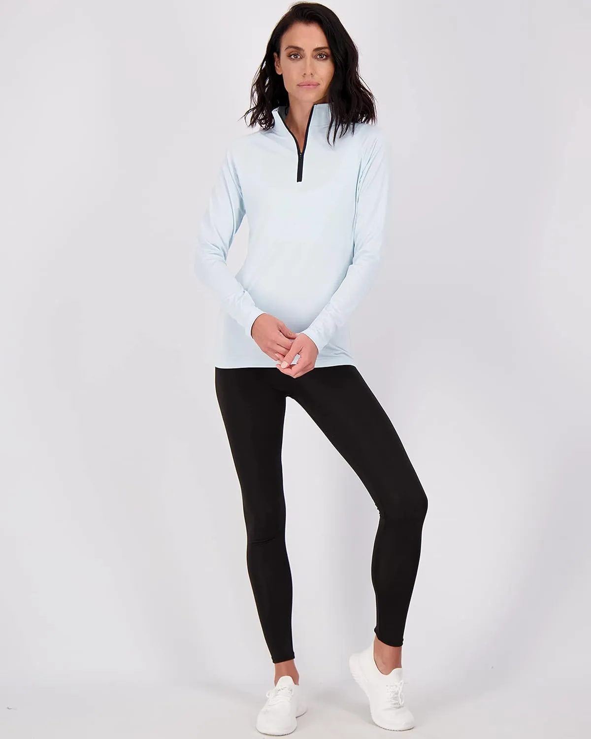 Real Essentials 3 Pack: Womens Dry-Fit Long Sleeve Quarter Zip & Full Zip Up Hoodie Workout Jacket (Available in Plus)
