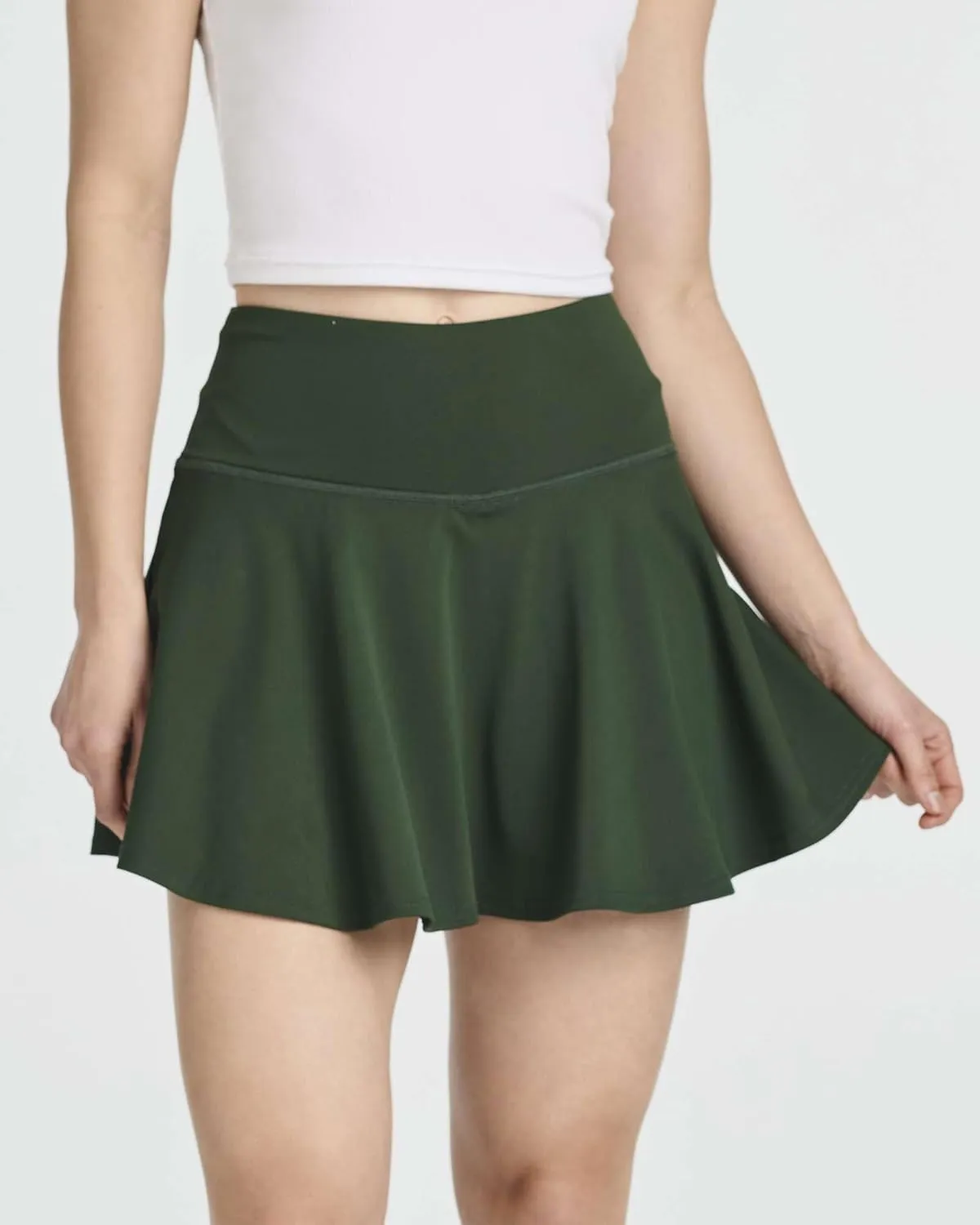 Real Essentials 4 Pack: Women's High Waisted Tennis Skirts Skater Skort Tummy Control Golf Shorts Pockets (Available in Plus)