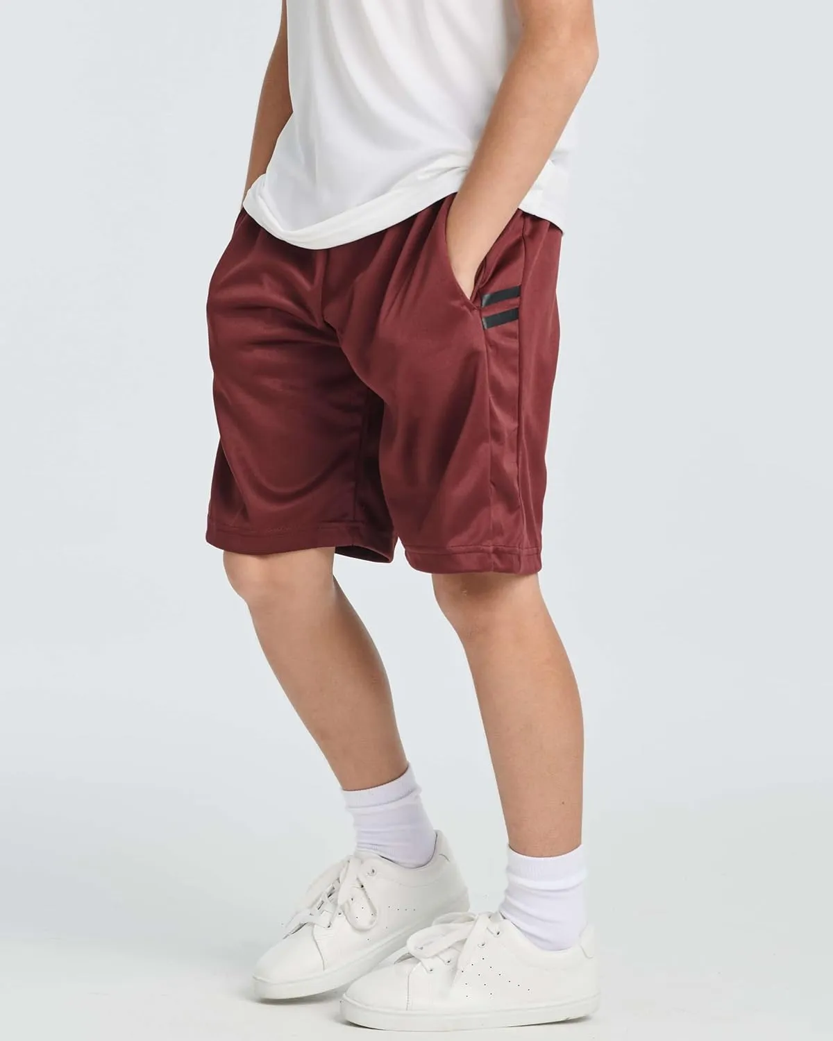 Real Essentials 5 Pack: Boys' Athletic Basketball Shorts with Pockets - Youth Activewear (Ages 4-18)