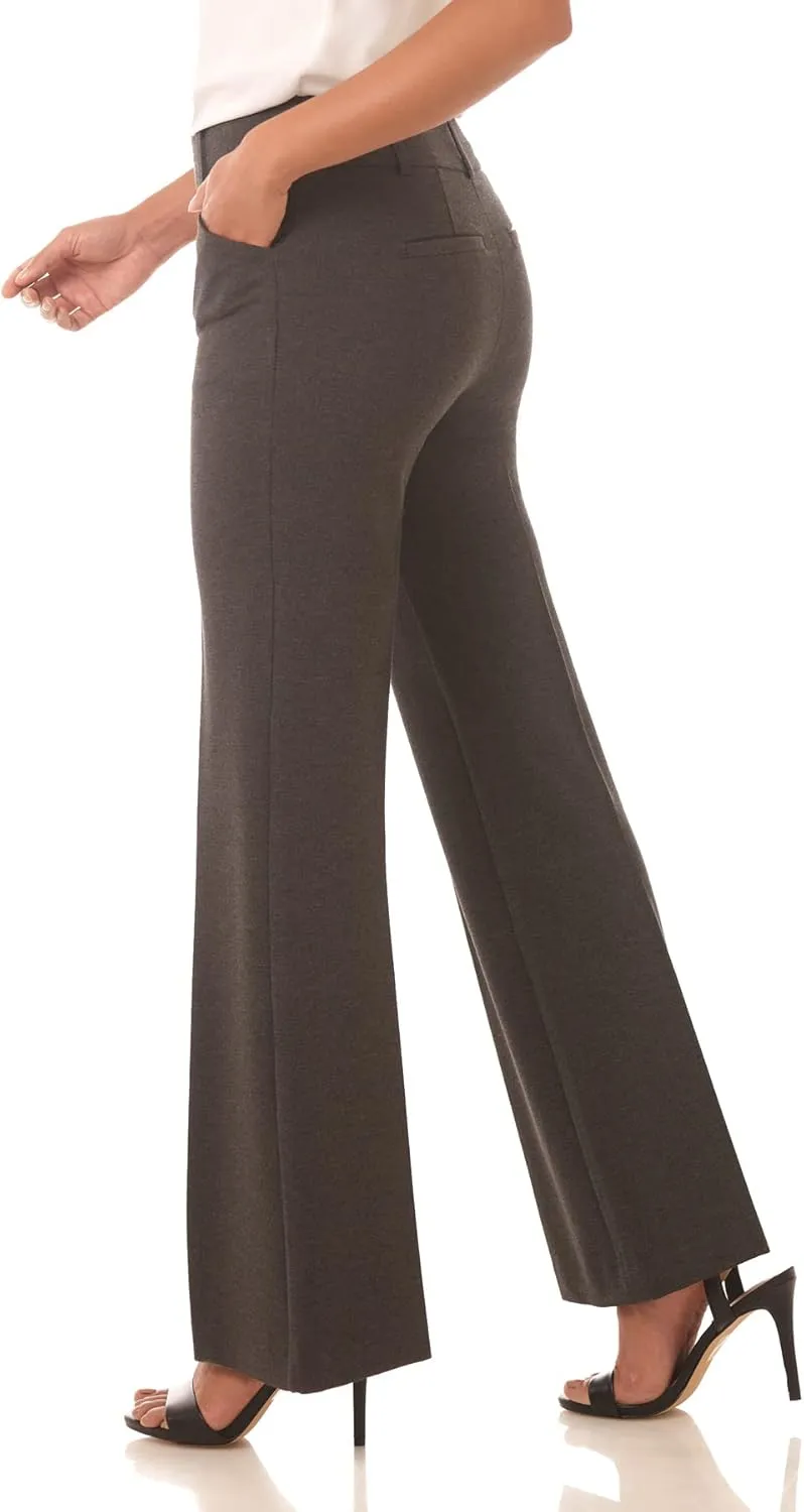 Rekucci Women's Secret Figure Pull-On Stretchy Wide Leg Dress Pant in Regular/Petite/Tall Fit