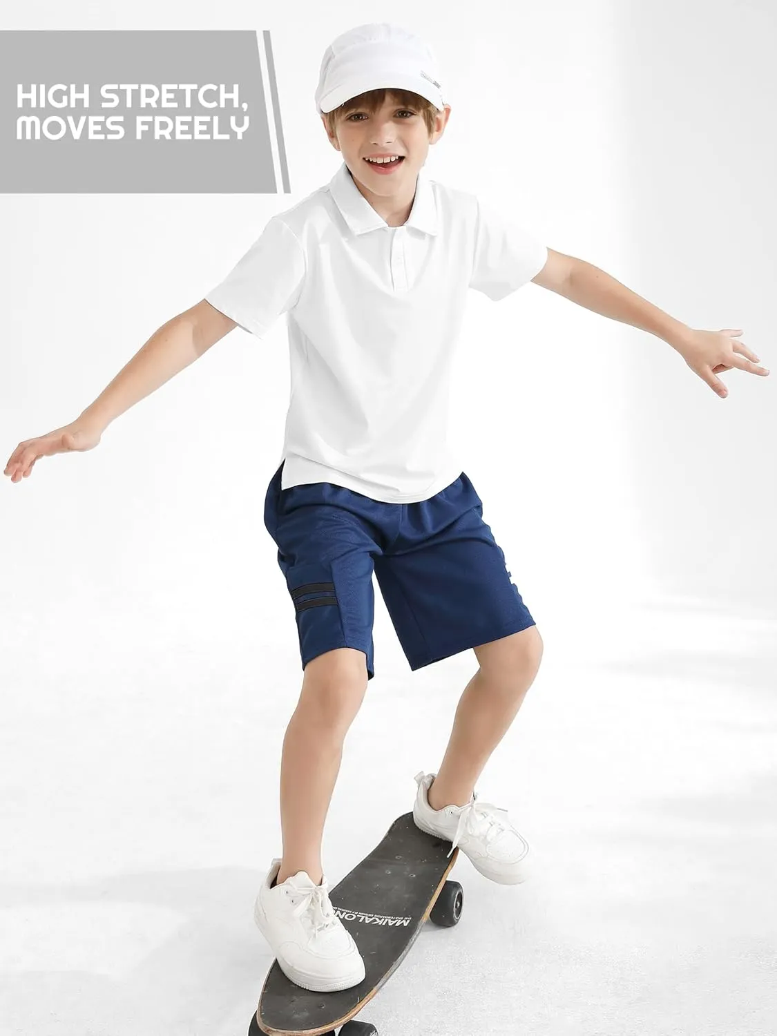 Resinta 3 Pack Boys Dry-Fit Active Athletic Performance Polo Short Sleeve Golf Shirt Cool Quick Dry Training Workout Shirts