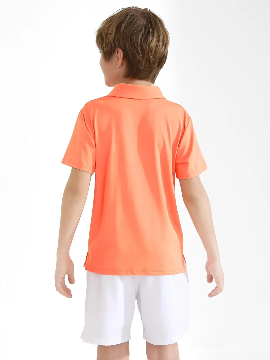 Resinta 3 Pack Boys Dry-Fit Active Athletic Performance Polo Short Sleeve Golf Shirt Cool Quick Dry Training Workout Shirts