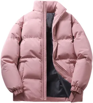Rfmfkkg Men Puffer Jacket Thick Warm Winter Jackets Hooded Coat Cotton Padded Jacket Casual