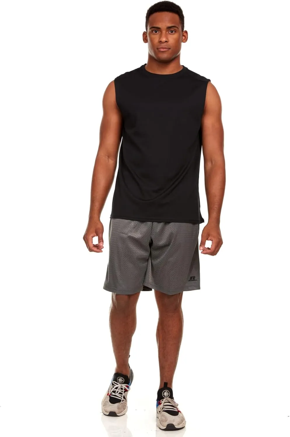 Russell Athletic Mens Dri-Power Fitted Not Tight Muscle Tank Top - Gym, Beach, Running, Basketball Gear
