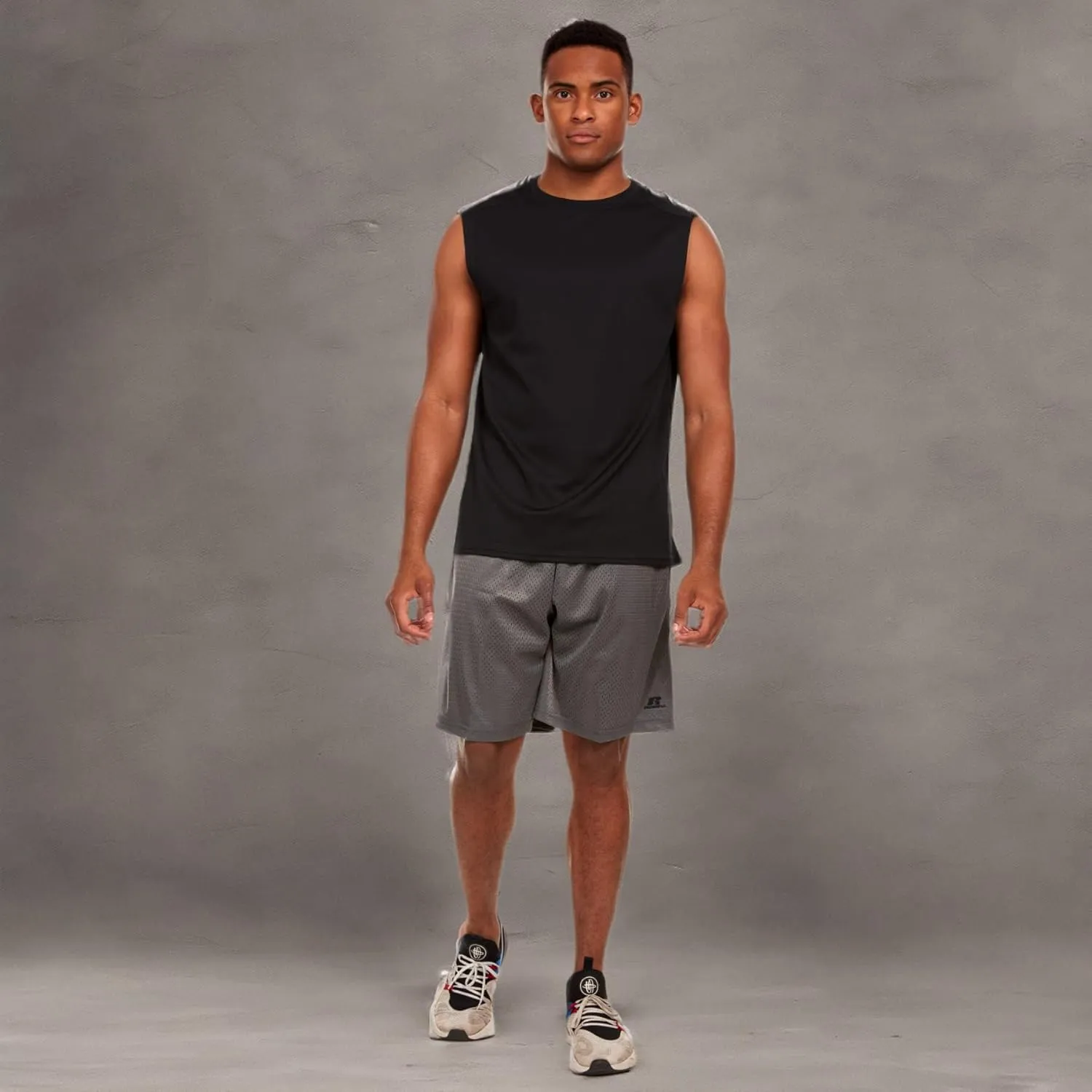 Russell Athletic Mens Dri-Power Fitted Not Tight Muscle Tank Top - Gym, Beach, Running, Basketball Gear