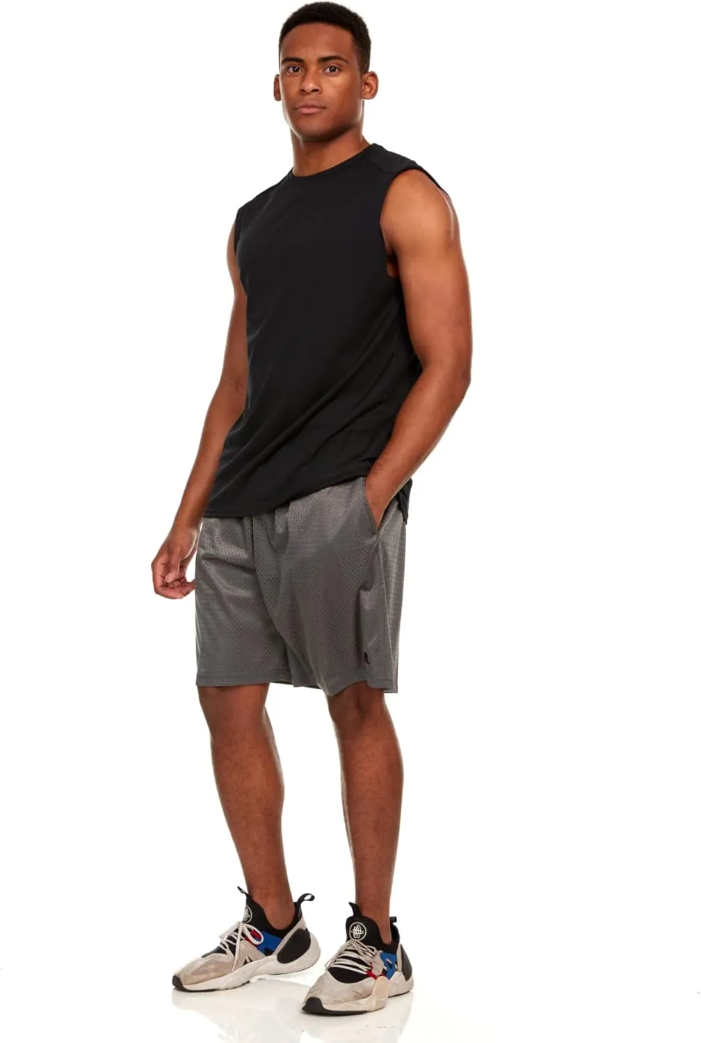 Russell Athletic Mens Dri-Power Fitted Not Tight Muscle Tank Top - Gym, Beach, Running, Basketball Gear