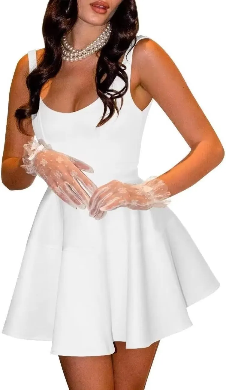 Satin Homecoming Dresses 2025 Corset Short Prom Dress for Women A Line Formal Cocktail Party Dress with Pockets