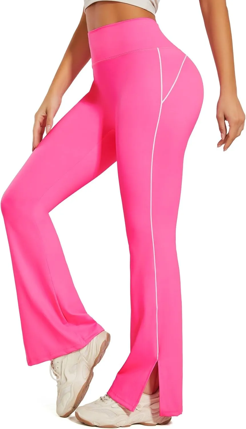 SEASUM Flare Leggings for Women High Waisted Exposed Contour Stitching Bell Bottom Yoga Pants