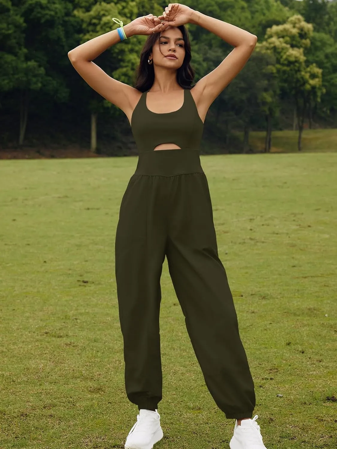 SENSERISE Womens Athletic Romper One Piece Workout Jumpsuits Running Hiking Outfit Gym Clothes Activewear with Pockets