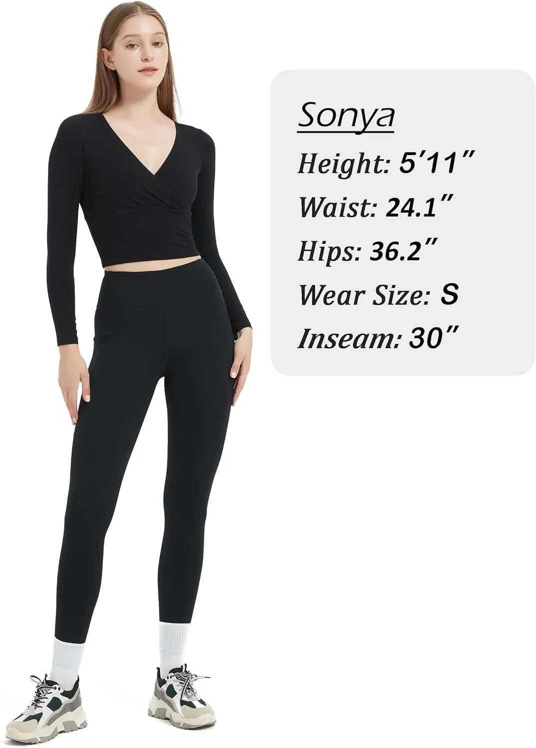SEVEGO Tall Women's 30"/32"/34"/36" Yoga Leggings High Waist Workout Activewear Pants with Pockets
