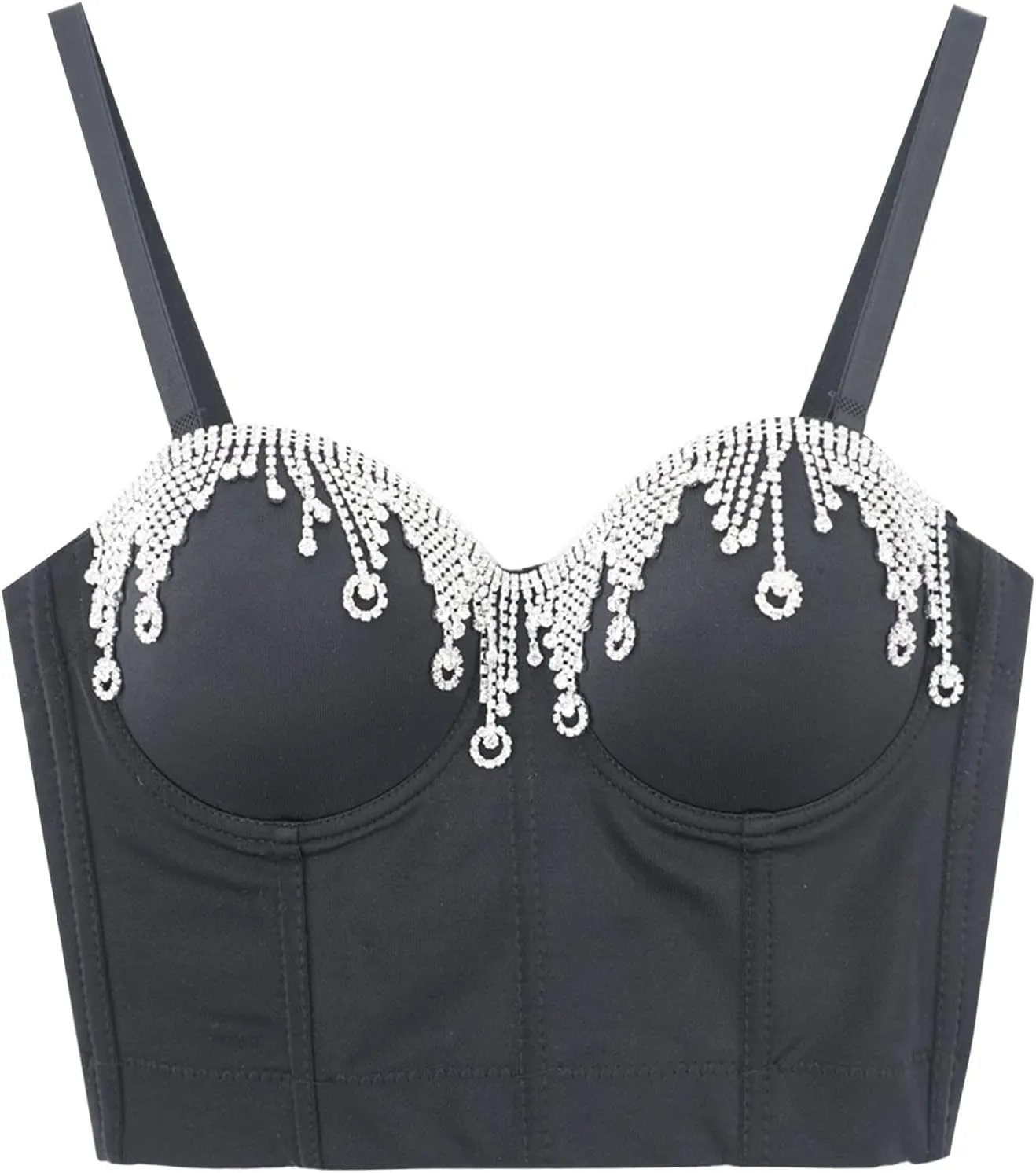 Shiny Club Tank Tops for Women Fashion Rhinestone Camisole Sleeveless Spring Shirts Crop Sparkly Party 2025 Sequin