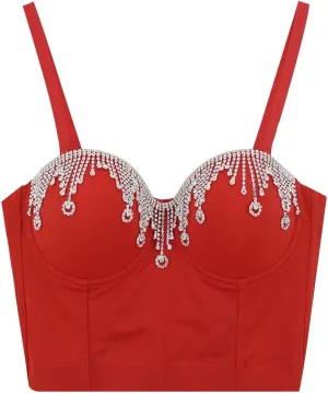 Shiny Club Tank Tops for Women Fashion Rhinestone Camisole Sleeveless Spring Shirts Crop Sparkly Party 2025 Sequin