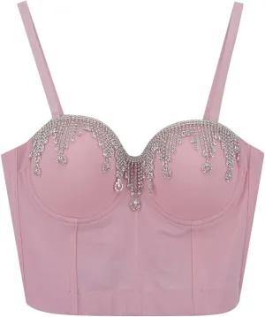 Shiny Club Tank Tops for Women Fashion Rhinestone Camisole Sleeveless Spring Shirts Crop Sparkly Party 2025 Sequin